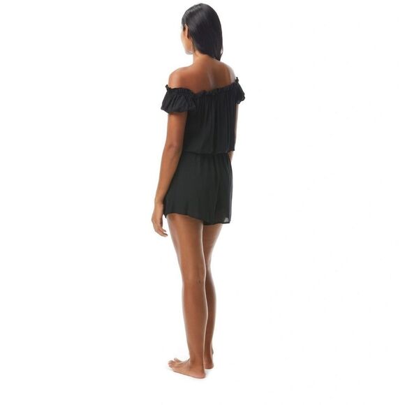 KATE Spade Off-the-Shoulder Swim Cover Up Romper Black XS - Picture 4 of 11